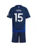 Manchester United Leny Yoro #15 Venkovní dres pro děti 2024-25 Krátký Rukáv (+ trenýrky)
